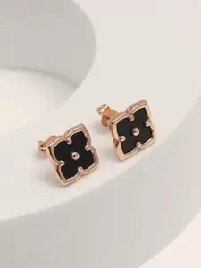 LeCalla Sterling Silver Gold Plated Square Shaped Studs