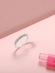 Mia By Tanishq 925 Sterling Silver Cubic Zirconia Stone Studded Finger Ring