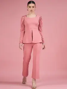 SRUTVA FASHION Sweetheart Neck Top With Palazzos Co-Ords