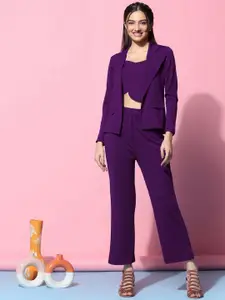 SRUTVA FASHION Purple Top Shrug & Trousers Co-Ords