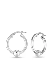 LeCalla 925 Sterling Silver Plated Circular Shaped Hoop Earrings