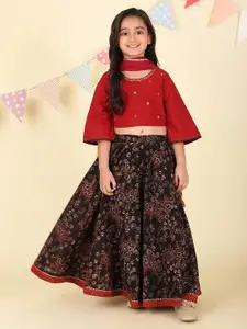 Fabindia Girls Embroidered Thread Work Flared Sleeves Cotton Ready to Wear Choli
