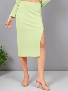The Roadster Lifestyle Co Pencil Midi Skirt With Side Slit