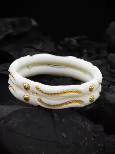 JILL FASHION Set Of 2 Gold-Plated Shakha PolaBangles