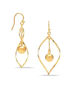LeCalla Sterling Silver 14K Gold Plated Contemporary Shaped Drop Earrings