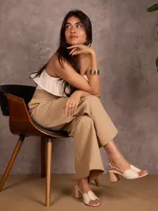 CAI Peach Canvas Oval Heel