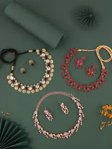 Anouk Gold-Plated Neckalce & matchig Earring