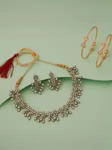 Anouk Gold-Plated Bangle & Necklace Set