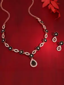 Anouk NA RoseGold Plated Choker set with 1 Pair of Earrings