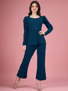 SRUTVA FASHION Sweetheart Neck Top With Palazzos Co-Ords