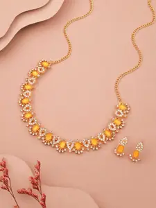 Anouk Gold-Plated Earring & Necklace Set