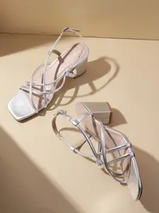 Kenneth Cole Leather Block Strappy Sandals