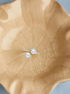 Mia By Tanishq 925 Sterling Silver Beaded Finger Ring