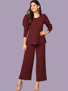 SRUTVA FASHION V-Neck Top With Palazzo Co-Ords