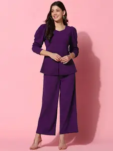 SRUTVA FASHION Sweetheart Neck Top With Palazzos Co-Ords