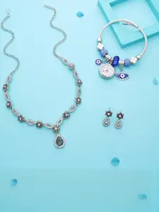 Anouk Silver-Plated Bracelet & Necklace Set