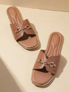 Kenneth Cole Leather Women Open Toe Flats