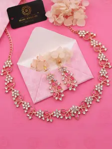 Anouk Gold-Plated 1 Necklace set::1 Pair Of Earring