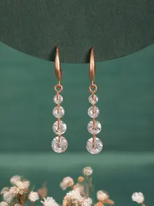 Jazz and Sizzle Gold-Plated Artificial Beaded Contemporary Drop Earrings