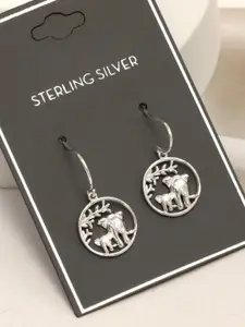 LeCalla 925 Sterling Silver Plated Circular Shaped Drop Earrings