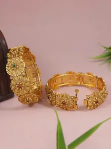 Anouk Set Of 2 Gold-Plated Stone Studded Bangles