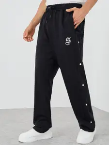 Styli Men Embroidered Logo Side Popper Oversize Jogger