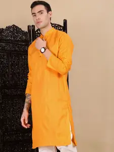 House of Pataudi Textured Cotton Straight Kurta