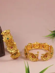 Anouk Set Of 2 Gold-Plated Stone Studded Bangles