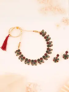 Anouk Gold-Plated Earring & Necklace Set