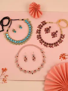 Anouk Gold-Plated Earring & Necklace Set