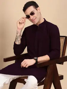 House of Pataudi Ethnic Motifs Embroidered Chikankari Pure Cotton Straight Kurta