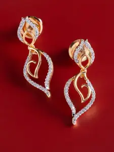 Kushal's Fashion Jewellery Gold-Plated Classic Zircon Drop Earrings