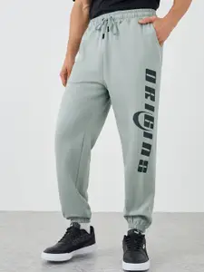 Styli Men  Pure Cotton Printed Oversized-Fit Pure Cotton Terry Casual Joggers