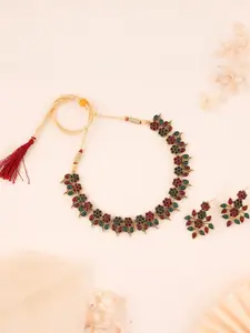 Anouk Gold-Plated Earring & Necklace Set