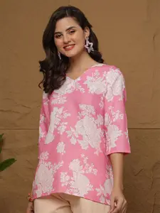 Anouk Rustic Women Floral Printed V-Neck Kurti