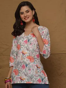 Anouk Rustic Ethnic Motifs Printed V-Neck Kurti