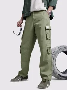 The Roadster Life Co. Men Mid-Rise Pure Cotton Relaxed Fit Cargos