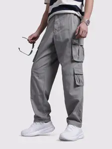 The Roadster Life Co. Men Mid-Rise Pure Cotton Relaxed Fit Cargos