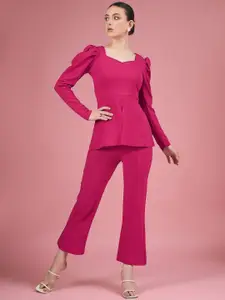 SRUTVA FASHION Sweetheart Neck Top With Palazzos Co-Ords