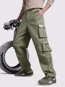 The Roadster Life Co. Men Mid-Rise Pure Cotton Relaxed Fit Cargos