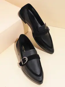 Kenneth Cole Leather Women Leather Loafers With Buckle Detail
