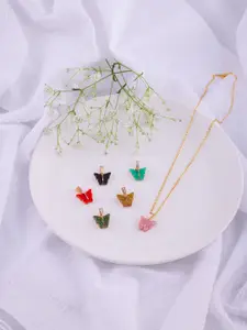 DressBerry Set Of 6 Gold-Plated Pendants With Chains