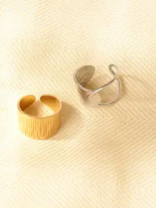 Niska Gold & Silver-Plated Adjustable Finger Ring