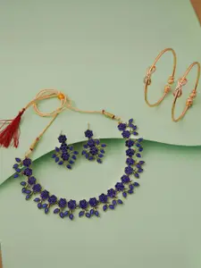 Anouk Gold-Plated Bangle & Necklace Set