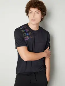 max Self Design Typography Printed Round Neck T-shirt