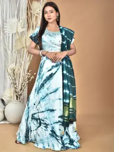 Morchari Tie & Dye Embroidered Mirror Work Lehenga Choli With Dupatta