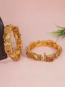 Anouk Set Of 2 Gold-Plated Stone Studded Bangles