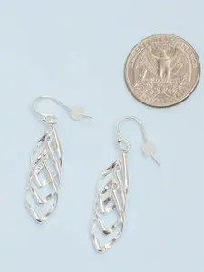 LeCalla 925 Sterling Silver Plated Contemporary Shaped Drop Earrings