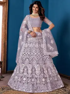 ZAALIMA FASHION Embroidered Thread Work Semi-Stitched Lehenga & Blouse With Dupatta