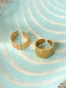Niska Set Of 2 Gold Plated Finger Ring
